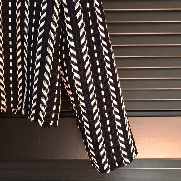 Everly Tweed Fringe Jacket Woven in Blue, Black and White, Size Medium - Picture 11 of 15